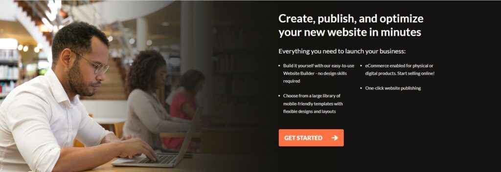 Hostpapa create publish and optimiize your new website in minuites.